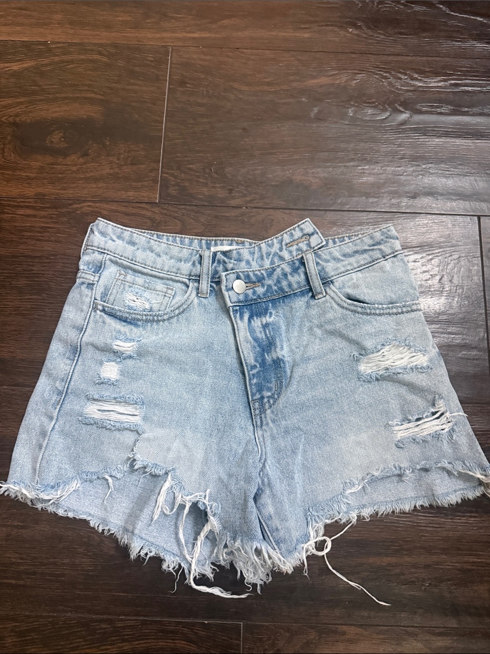 Altar'd State Light Blue Distressed Denim Cutoff Shorts